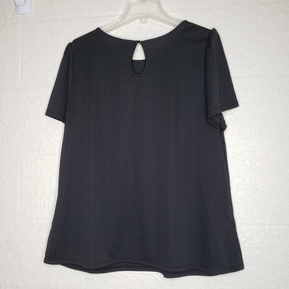 NWT Worthington Black Flounce Sleeve Top Size 0X - Picture 11 of 16